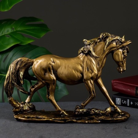 Figure "Horse" Dark Gold, 30x8x22cm-1