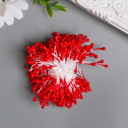 Stamens for flowers "droplets glossy raspberry" set 300 pcs length 6 cm
