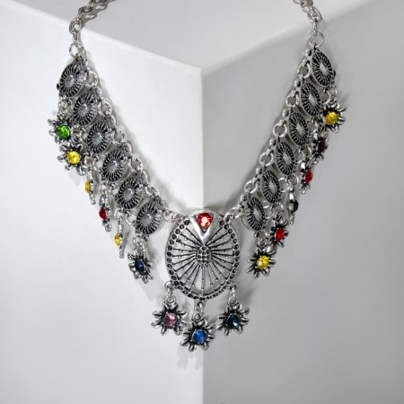 The necklace "India" ovals, color in black silver, 30 cm-2