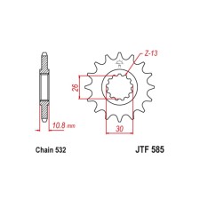 Leading star JT SPROCKETS JTF585-17, chain 532, 17 teeth