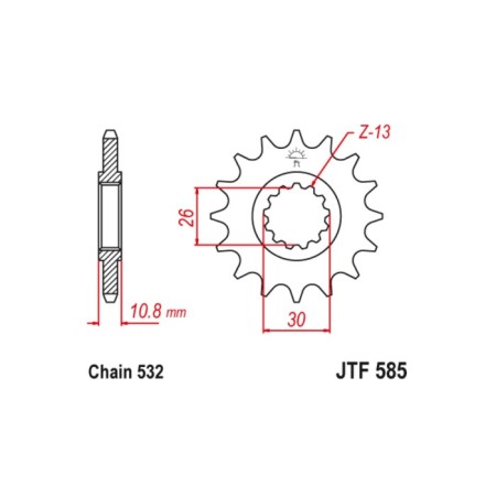 Leading star JT SPROCKETS JTF585-17, chain 532, 17 teeth