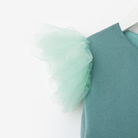 Dress for girls with wings Kaftan, size 28 (86-92), mint color-5