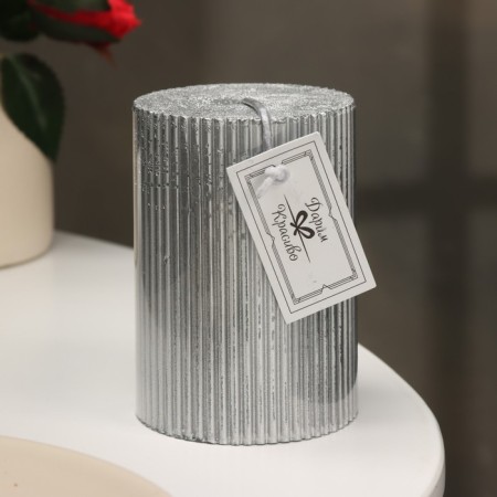 Candle "Relief", 7 × 10cm, gold metallic-2