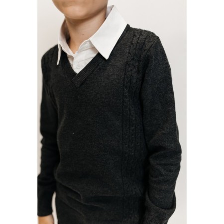 Jumper for boys, height 110-116 cm, dark gray color-8