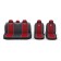 AutoProfi Carbon Plus CRB-902P BK/RD, closed seat, polyester for carbon, 9 objects, black/red color.