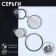 Earrings with mother -of -pearl "Magic" circle and ring, white color in silver