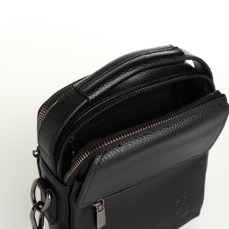 Male bag, guran tomp, artificial leather, black color-4