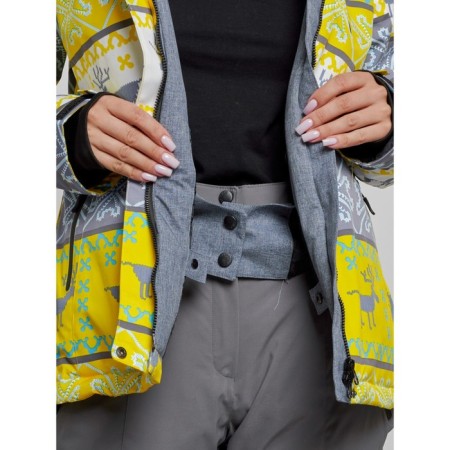 Ski jacket female, size 48, yellow color-4