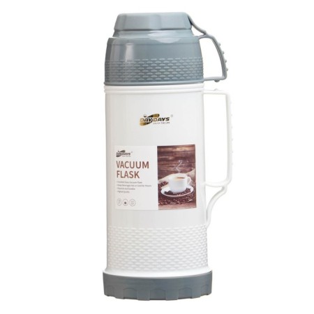 Thermos 1 l, with a glass flask, retains heat 12 hours, with a mug, gray