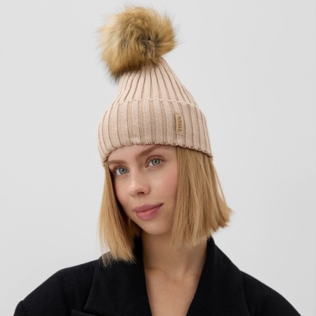 Women's hat minku rr 58-60, beige color