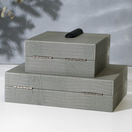 The casket for jewelry "Classic" eco -leather, set 2 pcs.-14