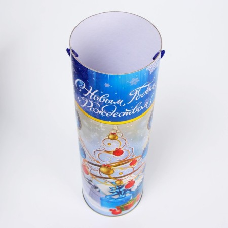 Gift box, blue balls tube 99x340mm-4