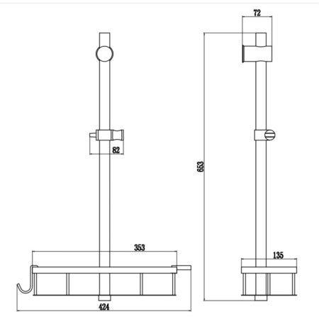 Shower stand fmark fs91066, holder, shelf, stainless steel, satin-1