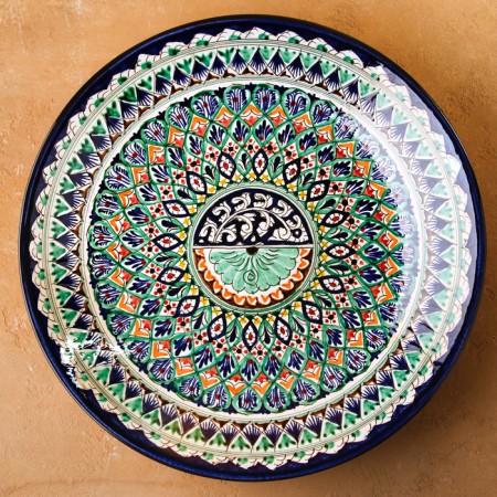 Largan Rishtan ceramics "Patterns", 42 cm, Blue Mix-6