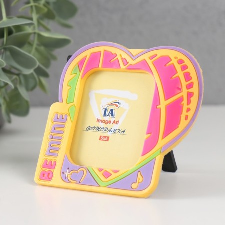 Wooden photo frame 5x6 cm, p29-2 "Together forever" mix (plastic screen)-1
