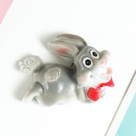 Magnet Polystone "Bunny with a butterfly" mix 4x2x6.5 cm-2