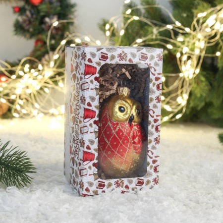 Christmas tree toy "owl" manual painting, 11 cm,-2