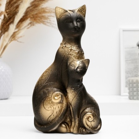 Pig a piggy bank "Cats Pharaohs" Black in gold, 29cm