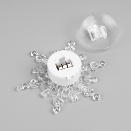 LED toy on Velcro "Snowflake" 11 cm, batteries Lr44x3, glow of multi-5