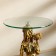 Decorative table "African beauty with a bouquet" gold 38x38x85 cm