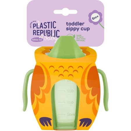 Baby playwrger with hard -spout "Follow Me", 200 ml., With handles, green color-1