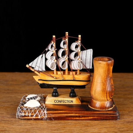Set of desktop "ship" with a stand for pens, 12 x 13 x 6 cm