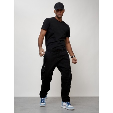 Cargo jeans men, size 54, black color-5