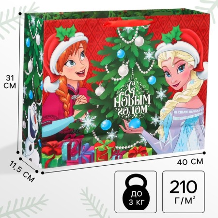 New Year. Gift package, 40x31x11.5 cm, packaging, cold heart mix