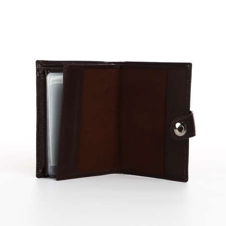 Male purse on Magnet, 3 in 1, for bills, auto documents and passports, brown color-4