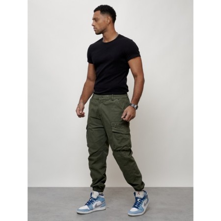 Cargo jeans men, size 44, khaki color-8
