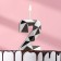 Candle for Cake "Almaz", number "2", silver metallic
