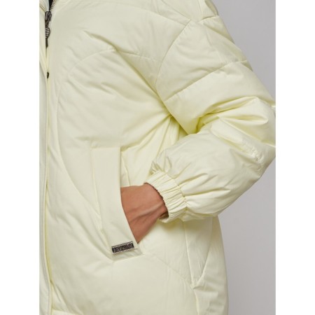 Coat insulated winter female, size 46, color light yellow-13