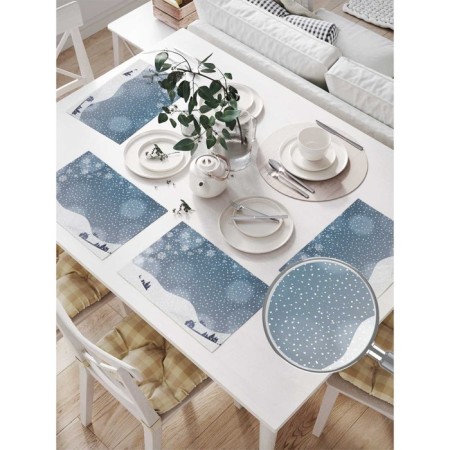 A set of napkins for setting the Snow Deer table, rectangular, size 32x46 cm, 4 pcs-1