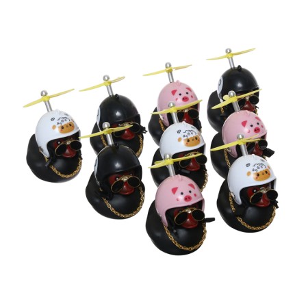 Duck with a propeller on a car panel with a squeak, black, set 9 pcs-1