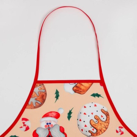 Kitchen New Year's set Christmas segling 17*17cm, mittens 26*16 cm, apron 60*80 cm, 100% p/e-1