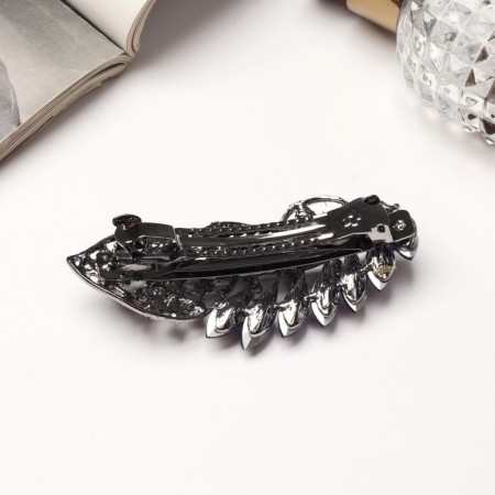 Hair hair clip "Blue Fog" Precious sheet, 9 cm-1