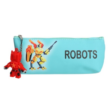 School pencil case on a zipper, with a suspension, "robot", mix-4