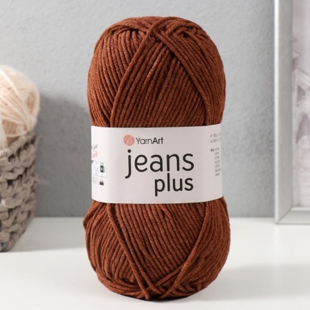 Yarn "Jeans Plus" 55% cotton, 45% acrylic 160m/100g (70 chocolate)