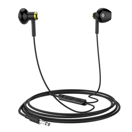 Hoco M47 headphones, wired, inserts, microphone, 3.5 mm, 1.2 m, black-1
