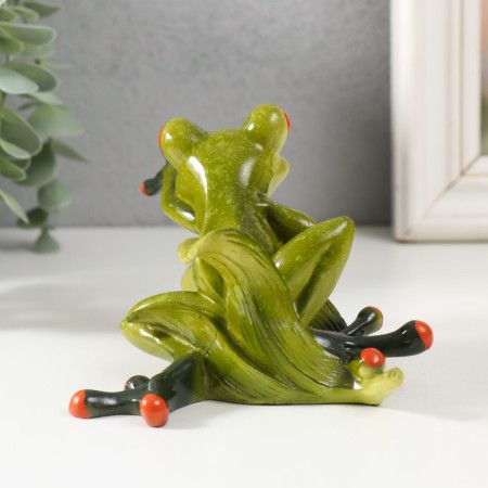 Souvenir Polystone Lac "Frog on the Leaf" 7.5x13x10.5 cm-2