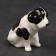 Porcelain figurine "Alabai Black-white", 10 cm, copyright painting