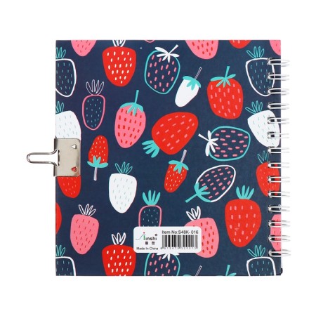 Gift notebook, 45 sheets, line, on the castle, on the crest, strawberries (13x13.5cm)-5