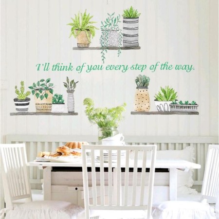 Interior plastic sticker "Plants in pots" 45x60 cm