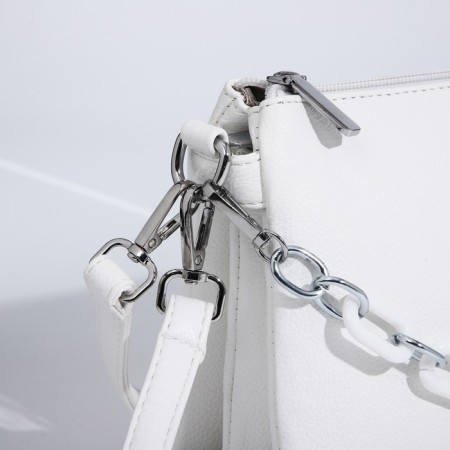 Bag Cross-Bodi with a zipper, white color-4
