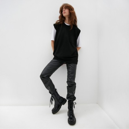 Minaku vest: Knitwear Collection Color Black, size 52-1
