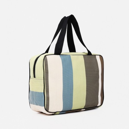 Lightning cosmetic bag, green/brown color