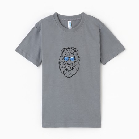 T -shirt for a boy , color gray/lion, height 140