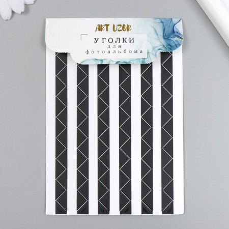 A set of corners with a pocket for photos 102 corners "Black" 10.3x15.1 cm-5