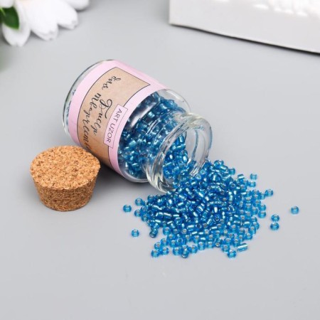 12/0 round beads in the bottle "Blue" transparent-color 20 g-1