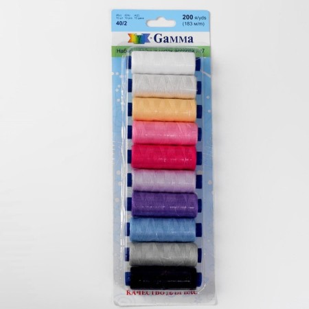 Set of threads 40/2, No. 7, 183 m, 10 pcs, color colorful color-1